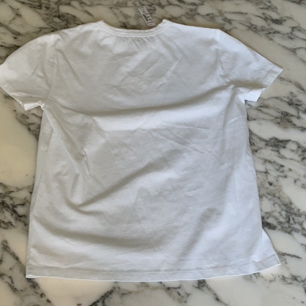 NWT Madewell Cotton Perfect Crewneck White TShirt make up washed off collar - Picture 10 of 15